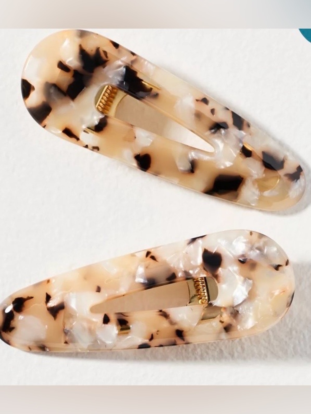 Anthropologie Tortoiseshell Resin Hair Clips in Cream, Black & Brown